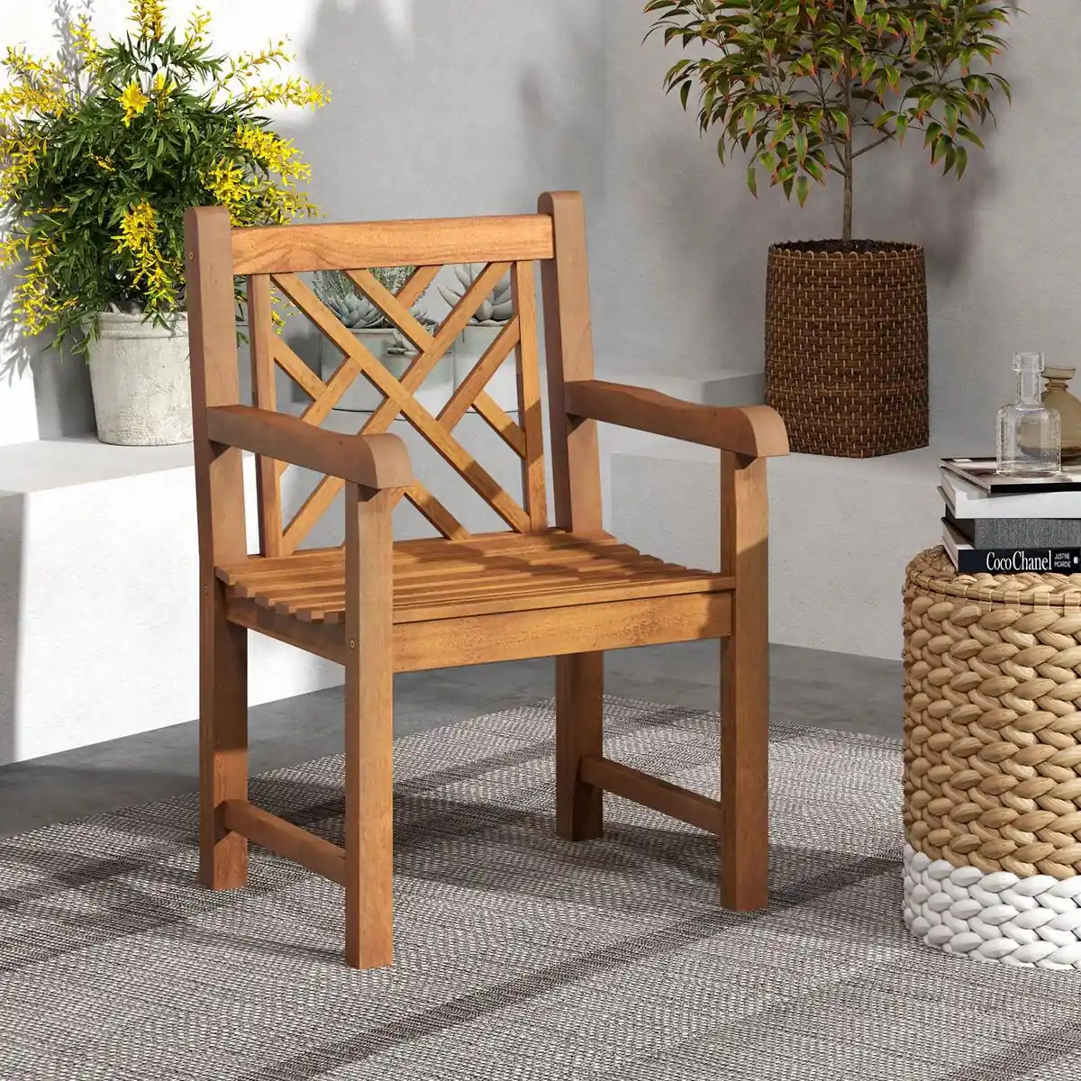 Ergonomic Teak Outdoor Dining Chairs